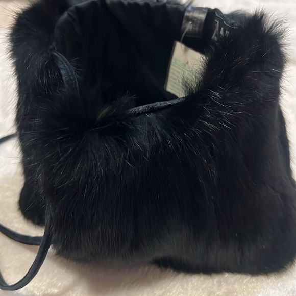 Dyed Rabbit hair tie front collar - Picture 3 of 5